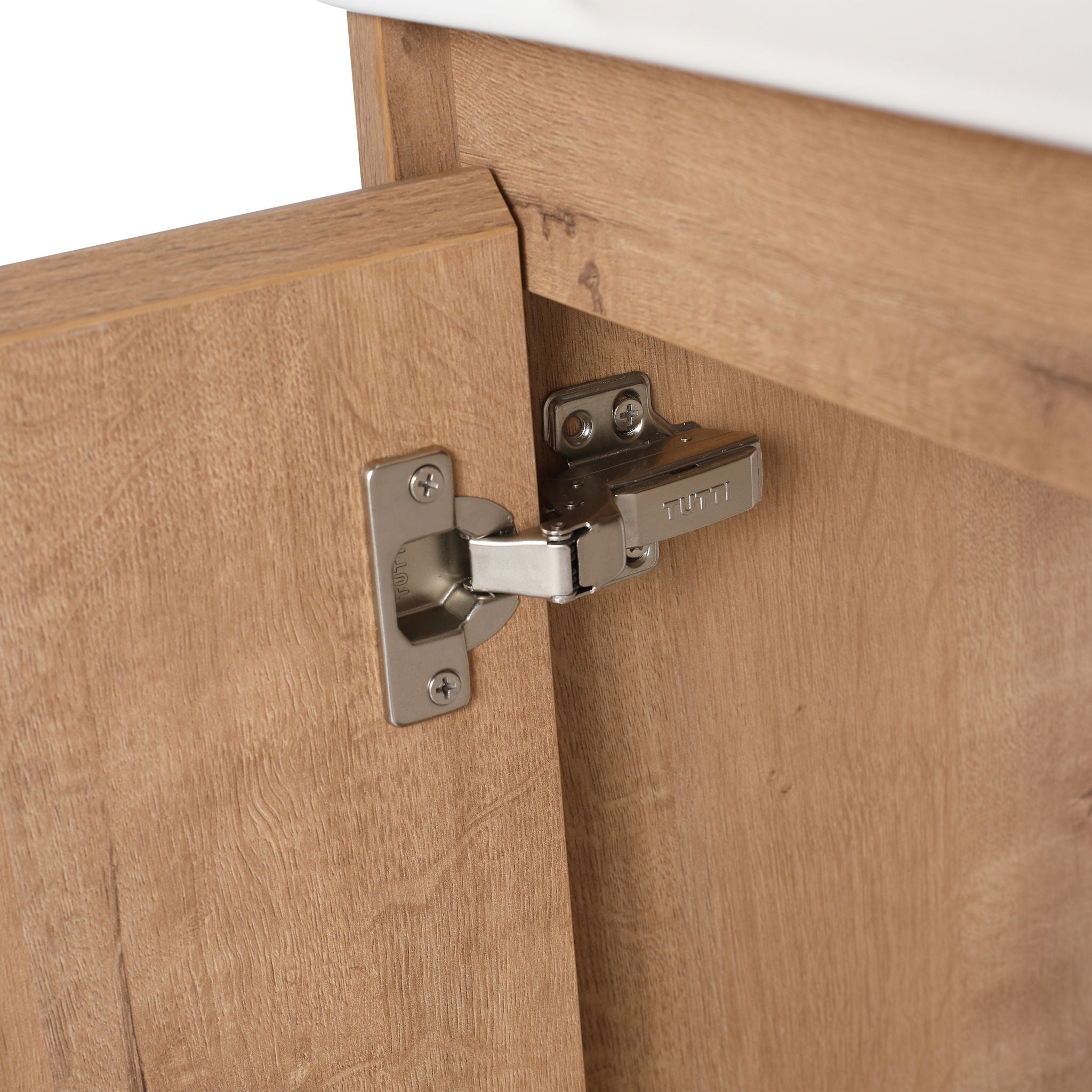 24" Wall Mounted Bathroom Vanity & Sink & Soft Close Door - Imitative Oak / White