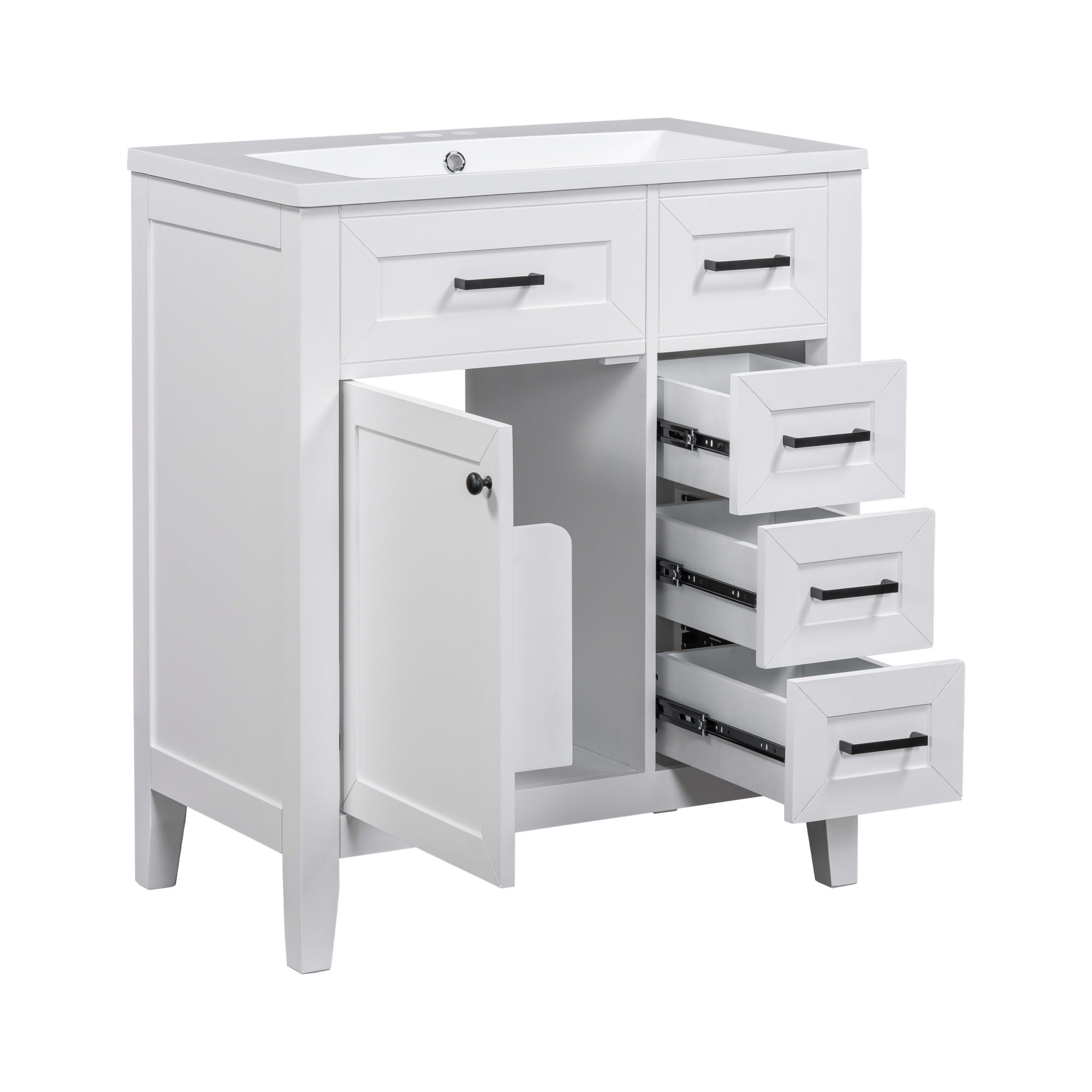 Modern Bathroom Vanity With Sink Combo, 3 Drawers