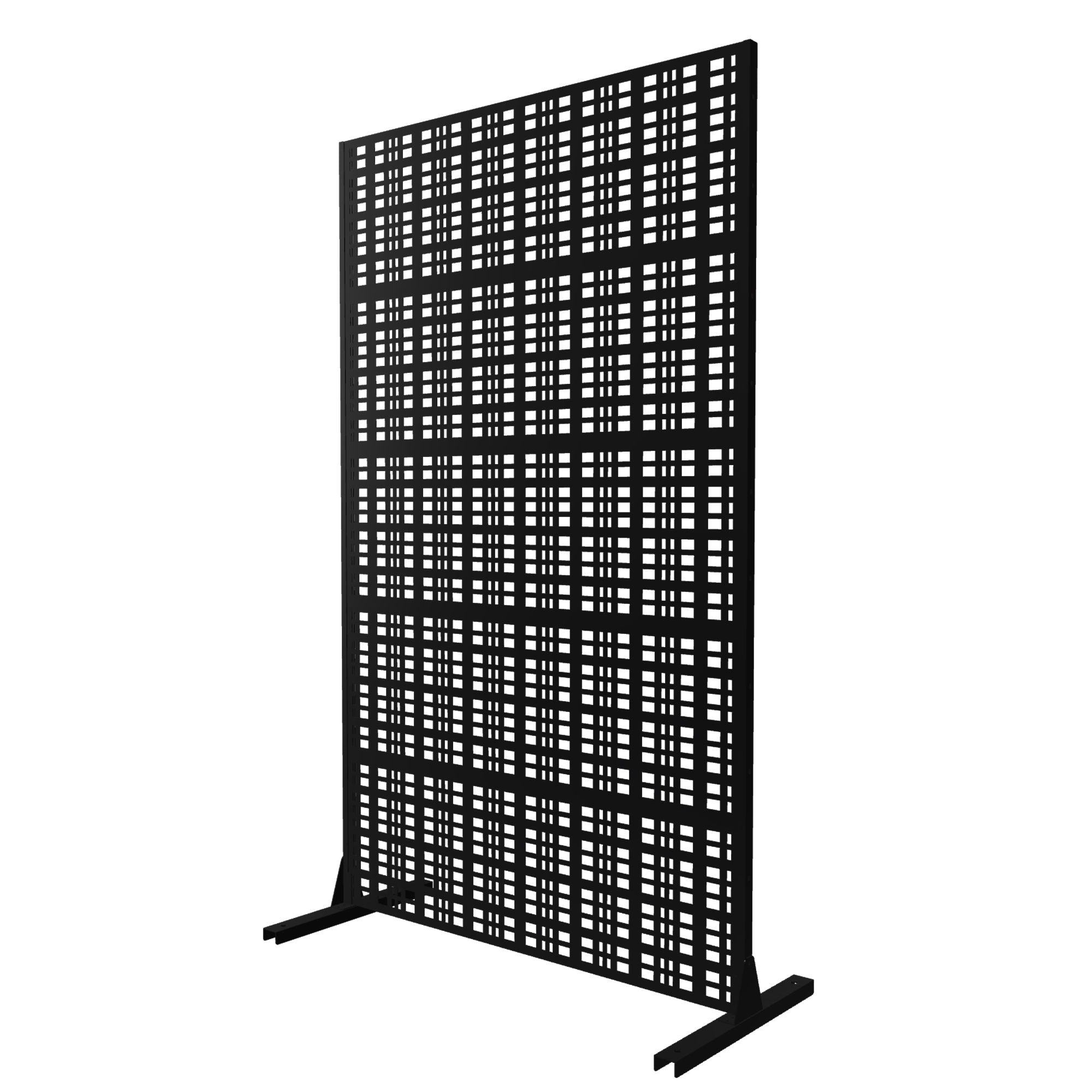 Outdoor And Indoor Divider With Freestanding Decorative Privacy Screen - Black