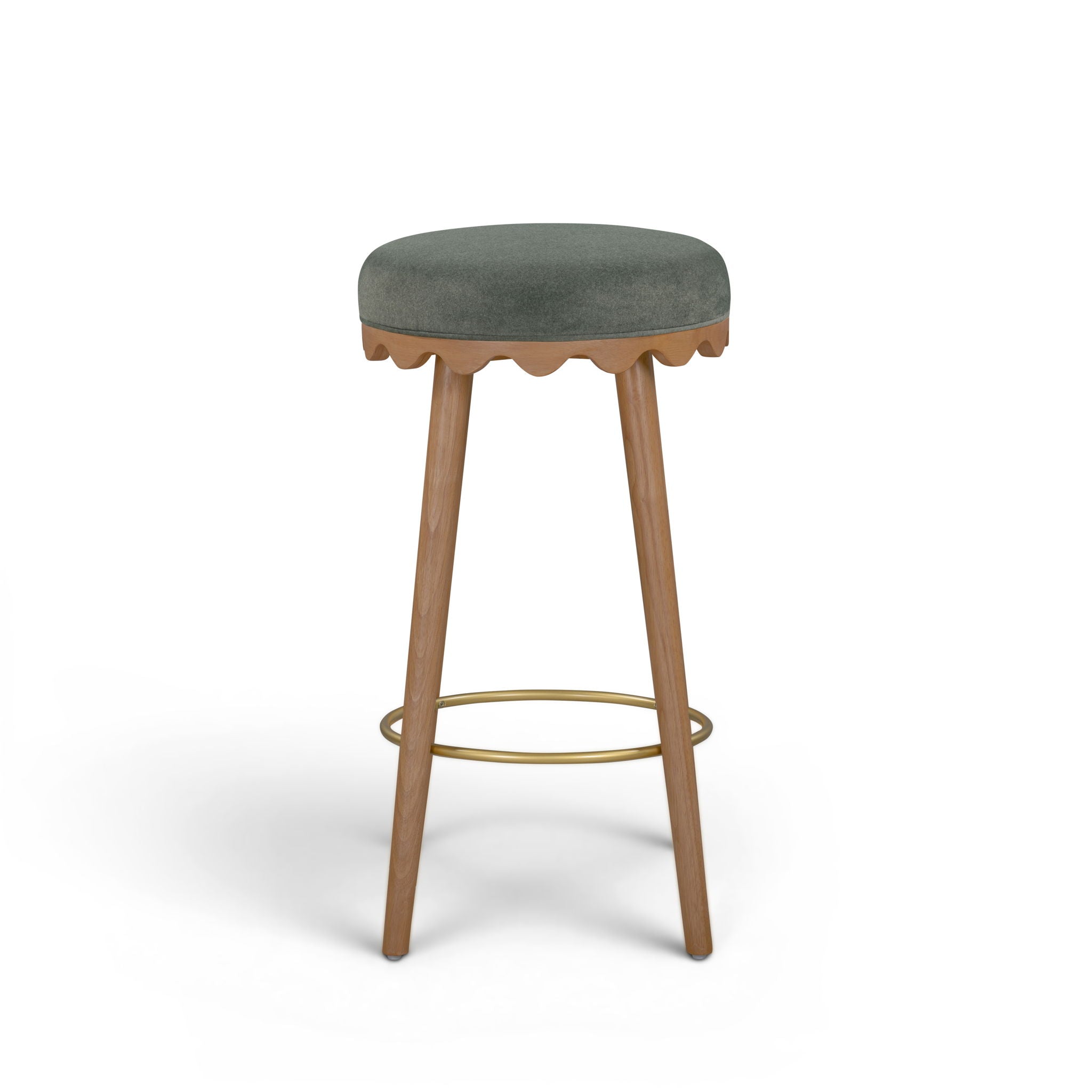 Oodle - Performance Vegan Mohair Light Walnut Stool