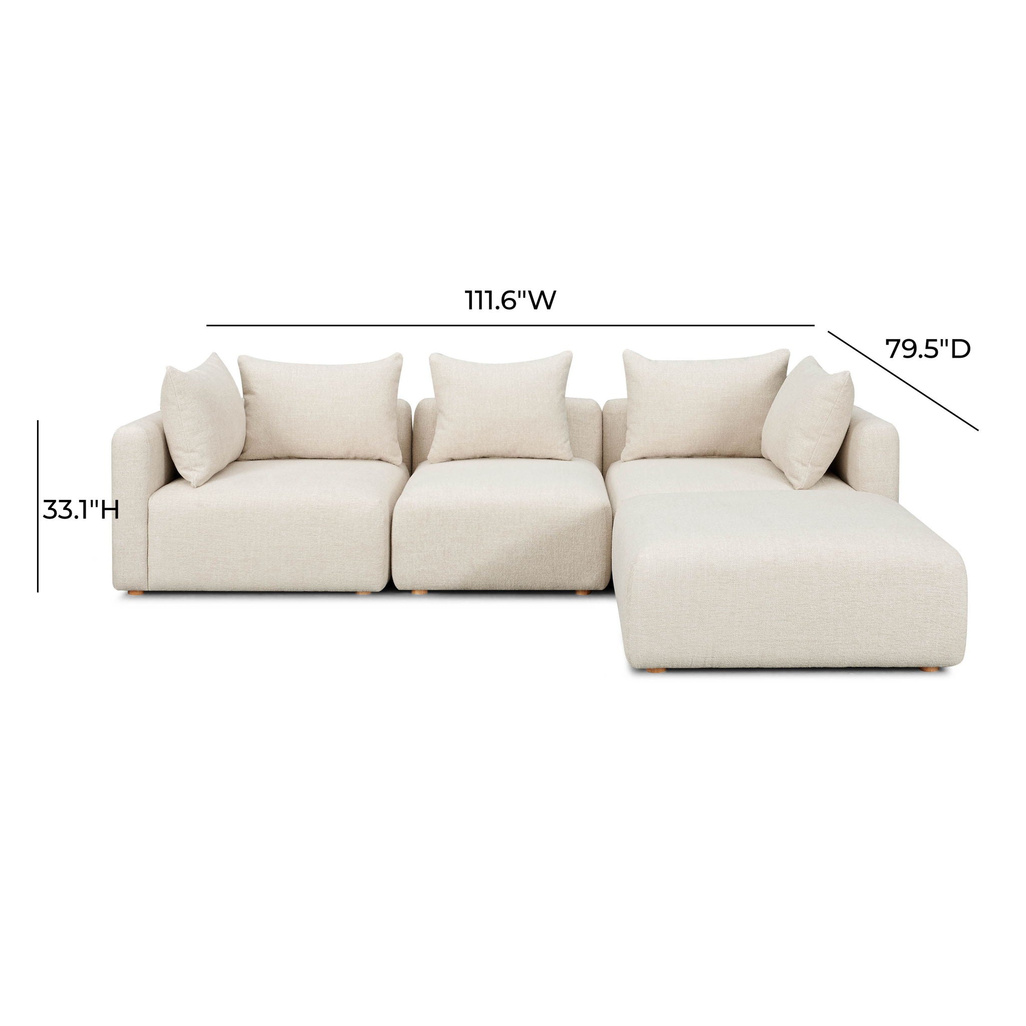 Hangover - 4-Piece Modular Sectional - Cream