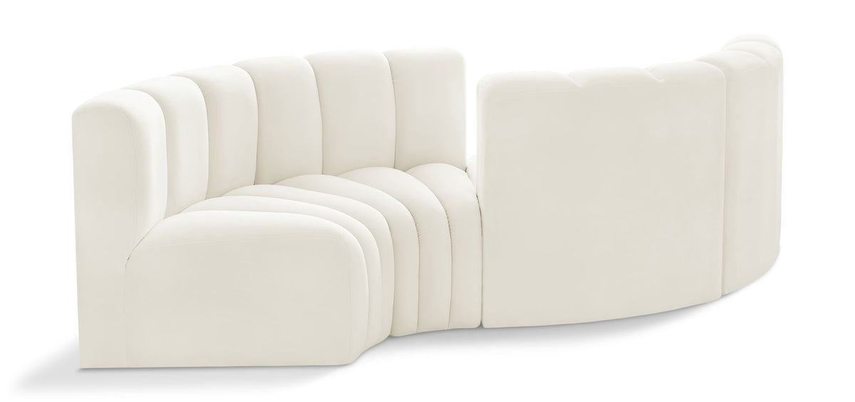 Arc - Velvet 4 Piece Curved Modular Sofa
