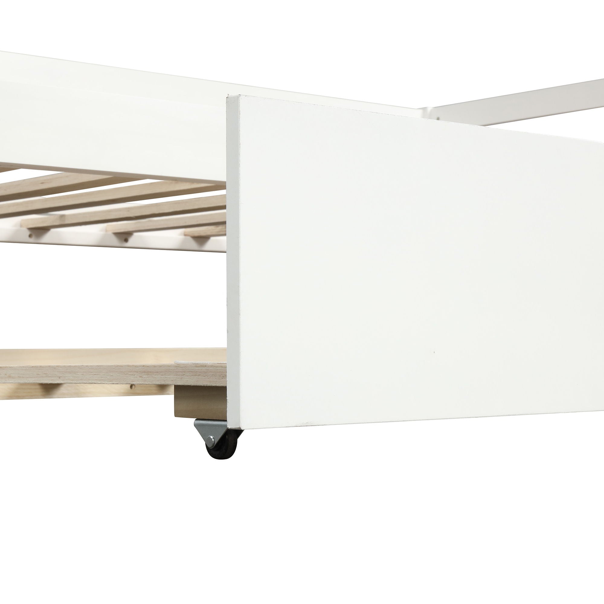 Twin Daybed With Trundle Frame Set - White