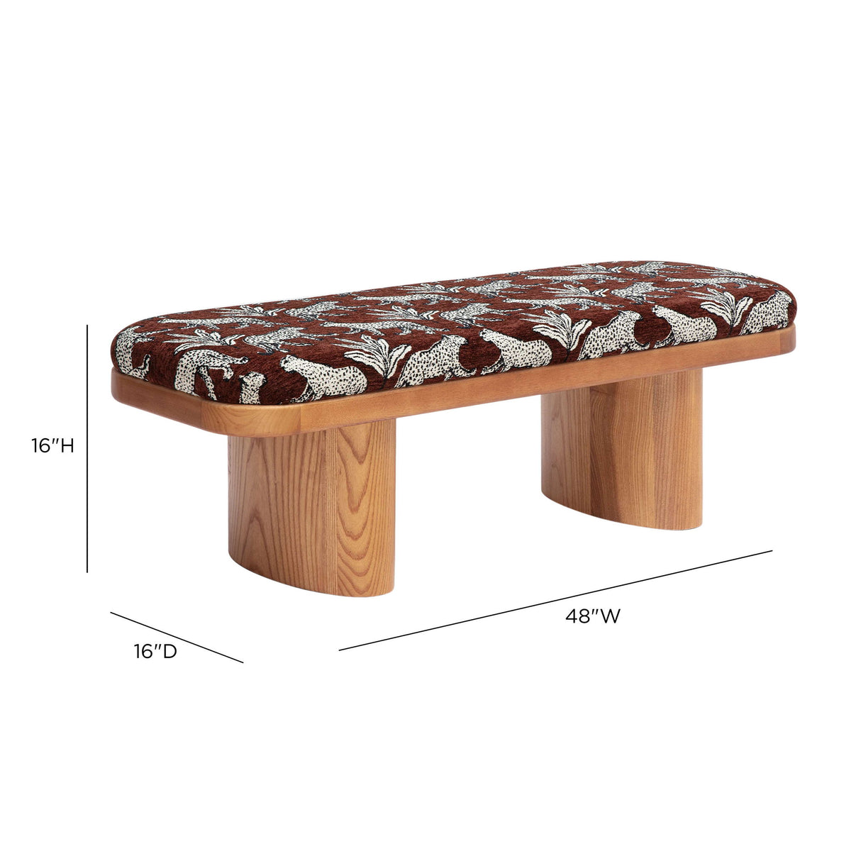 Ollie - Leopard Jacquard Bench