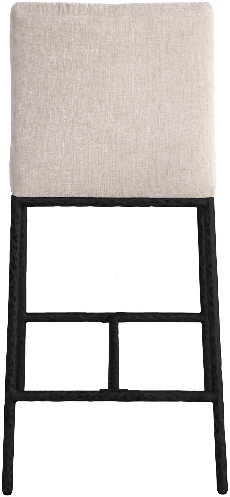 Reeves - Chenille Fabric Upholstered Counter Stool (Set of 2) - Black Base