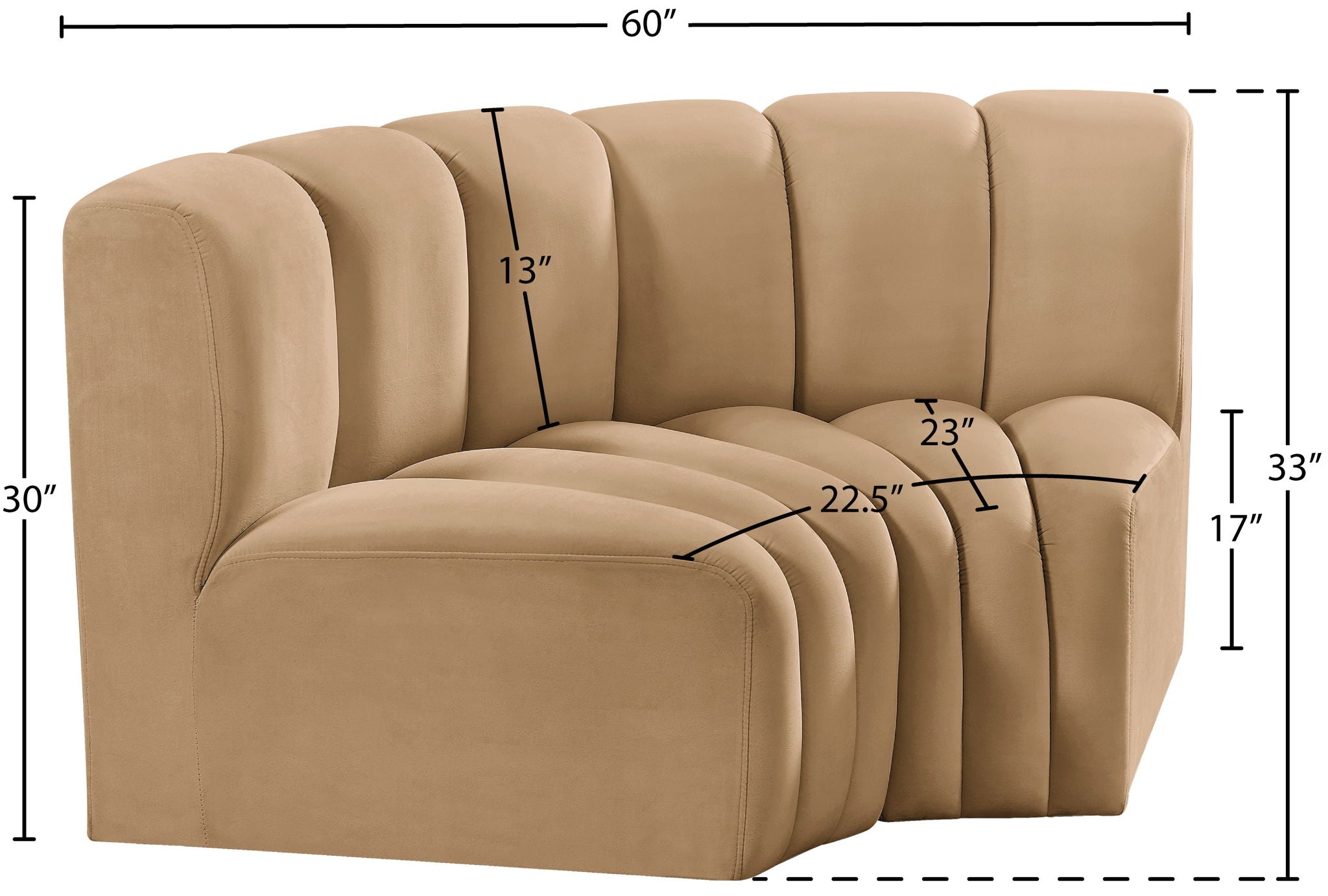 Arc - Velvet 2 Piece Modular Sofa