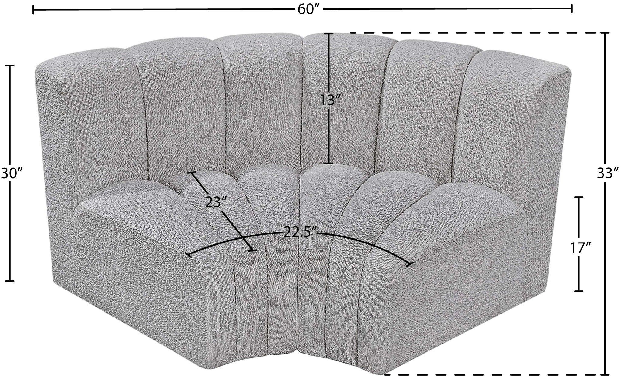 Arc - Boucle Fabric 2 Piece Modular Sofa