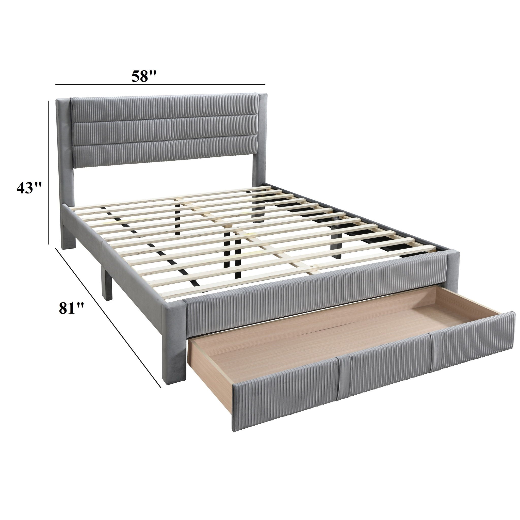 Contemporary Bed With Storage Drawer