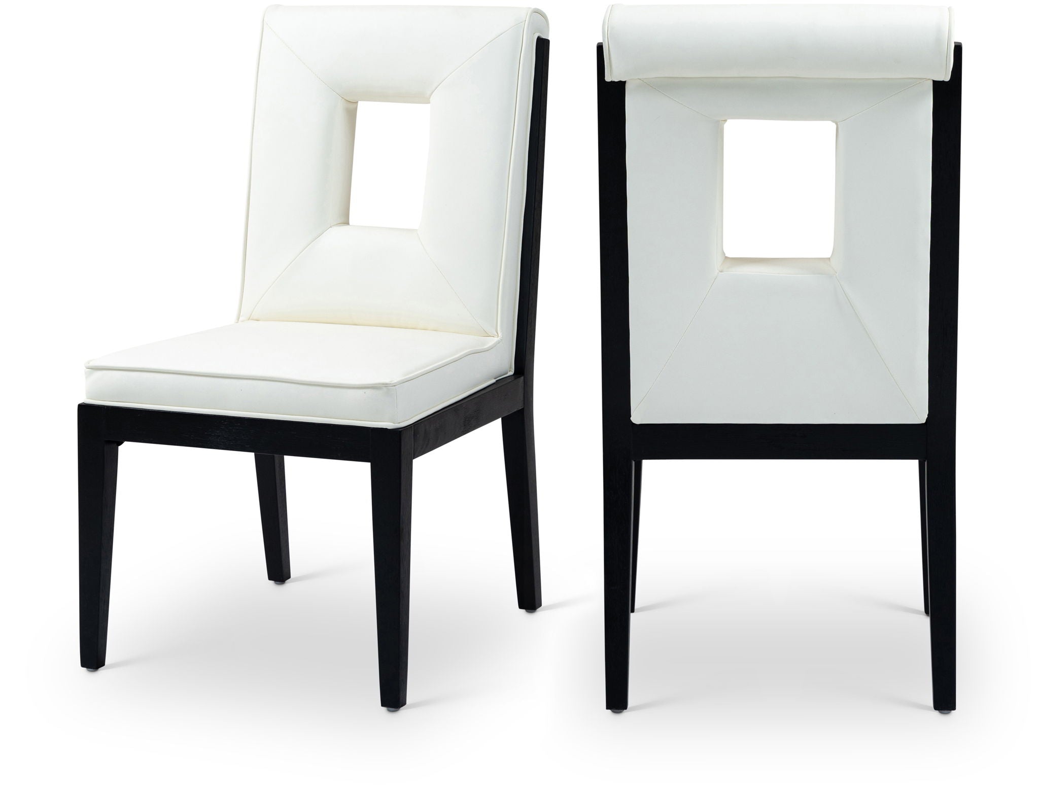 Gwendolyn - Faux Leather Dining Side Chair With Black Frame (Set of 2)