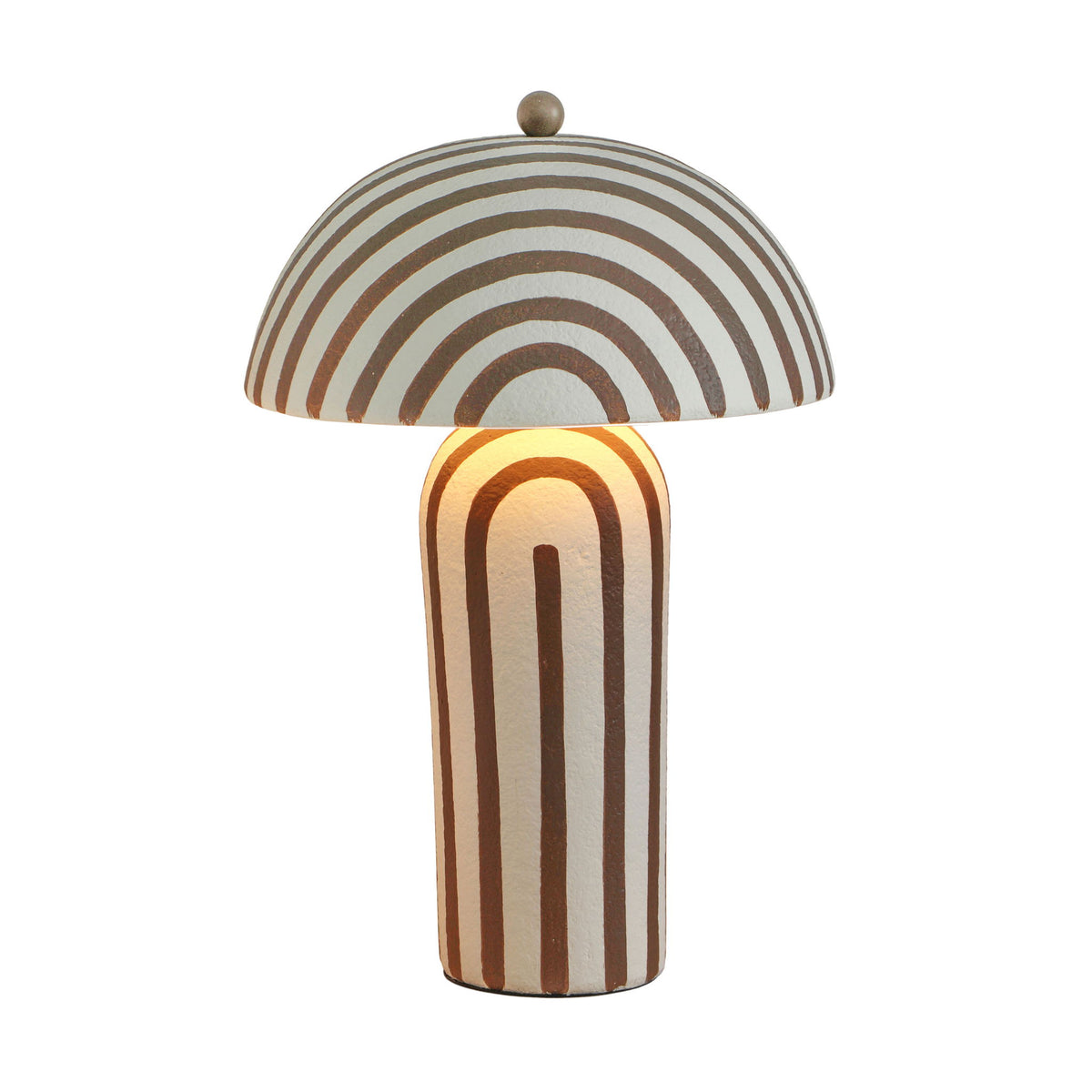 Maiori - Striped Papier Mache Table Lamp