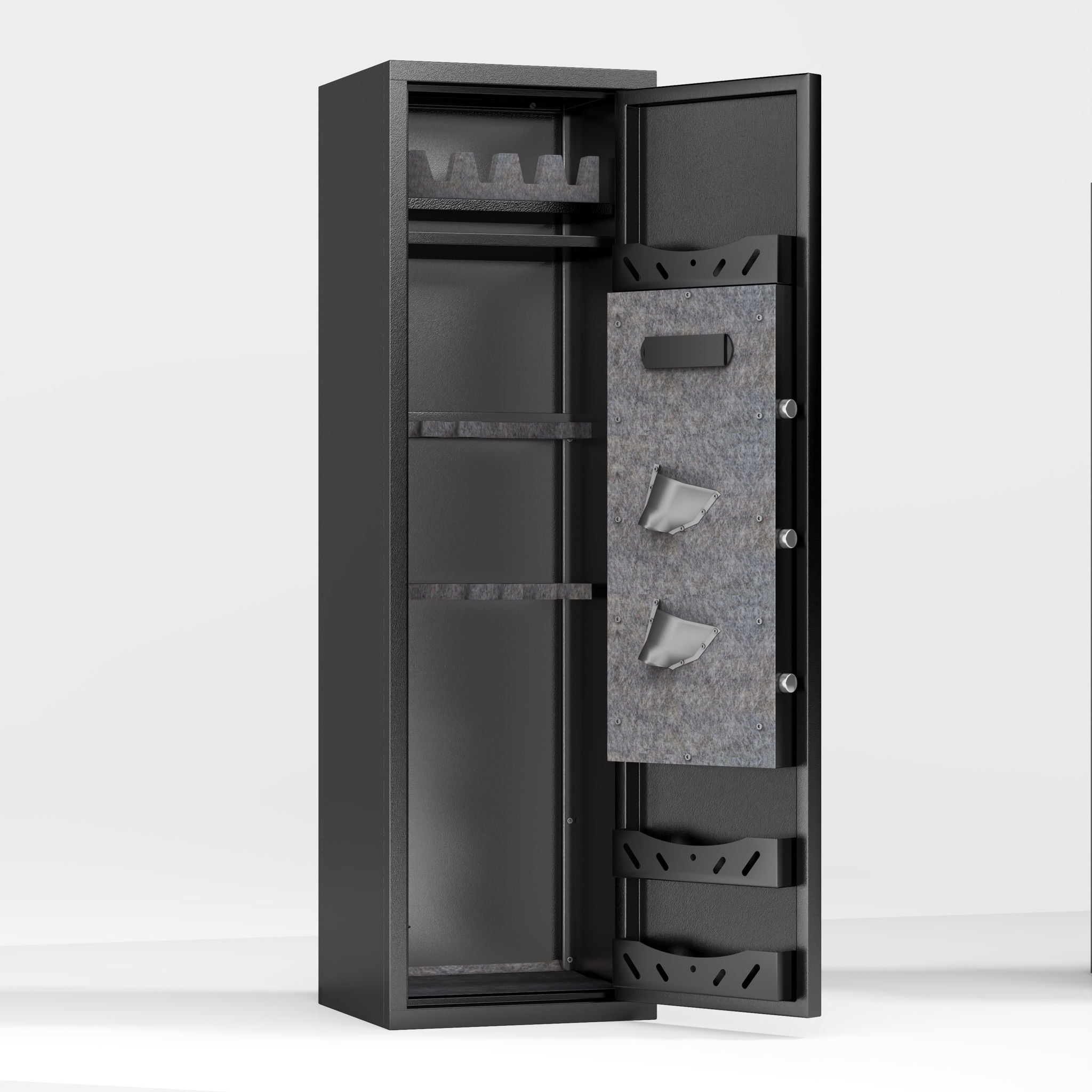 Gun Safe For Rifles & Handguns, Keypad Lock Security Storage Cabinet - Black