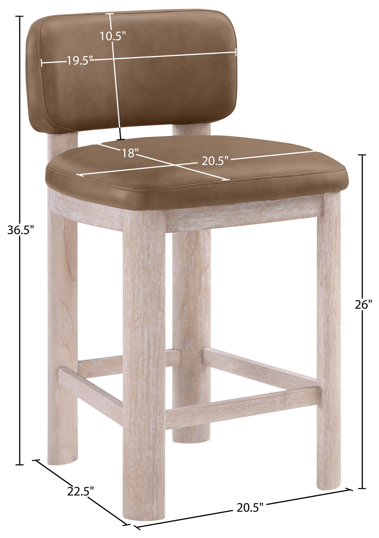 Paloma - Faux Leather Upholstered Counter Stool (Set of 2)