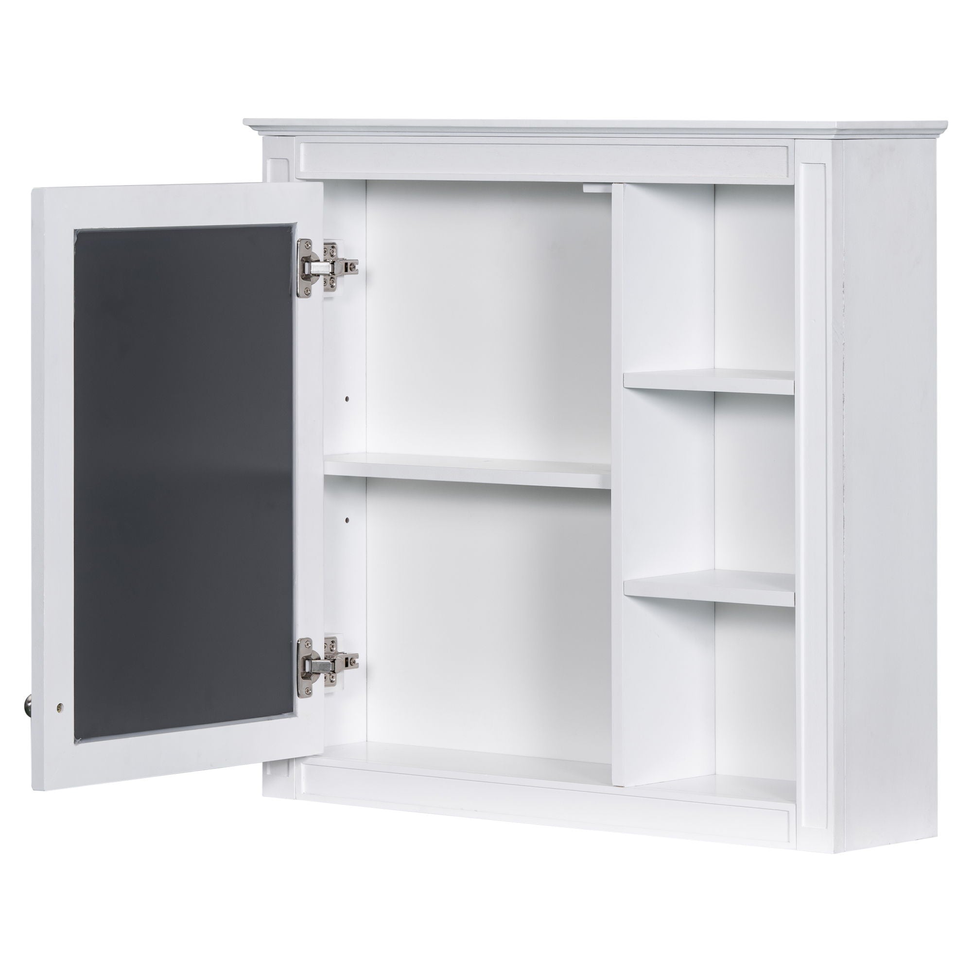 Bathroom Vanity With Medicine Cabinet, Royal Mirror Cabinet, Modern Bathroom Storage Cabinet With 2 Soft Closing Doors And 4 Drawers