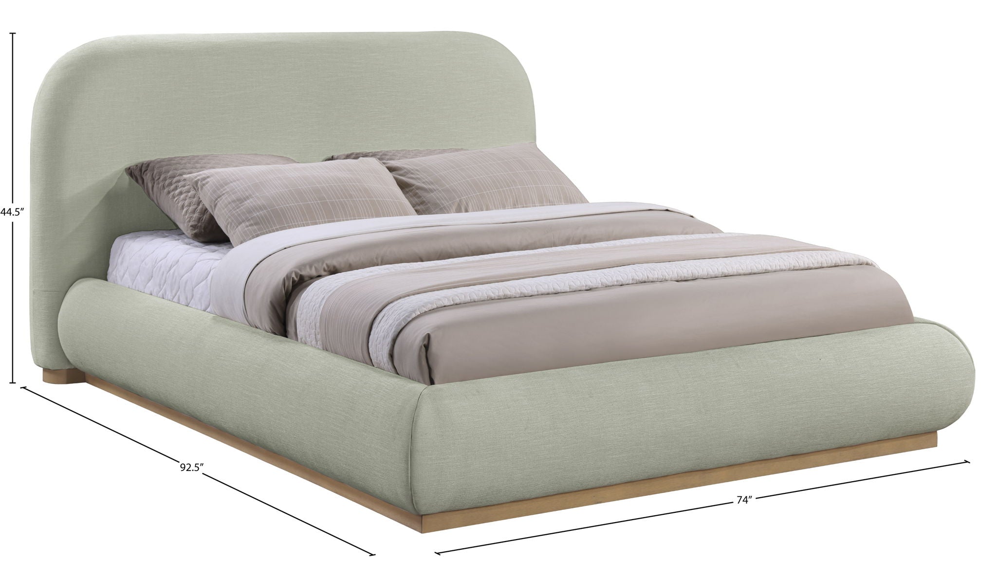 Vaughn - Chenille Bed With Natural Base