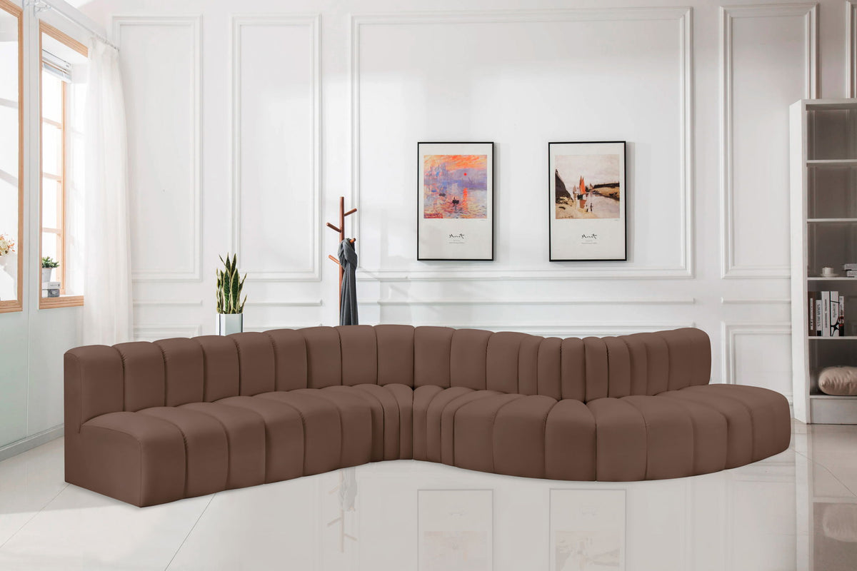 Arc - Faux Leather 7 Piece Modular Sofa