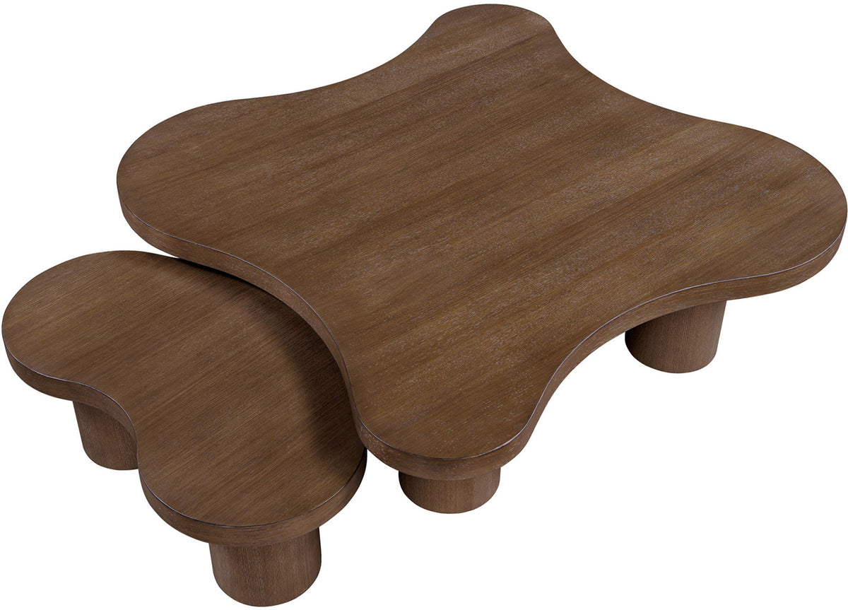 Cove - Oak Veneer And Solid Wood 2 Piece Coffee Table