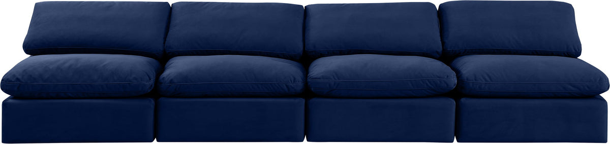 Indulge - Velvet 4 Seat Modular Armless Sofa