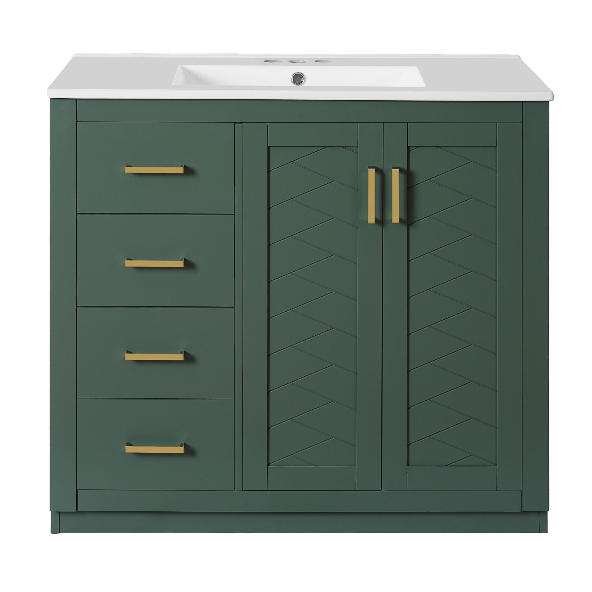 Bathroom Vanity With Sink Combo, Storage Cabinet, Freestanding Set With 3 Drawers & Soft Closing Doors