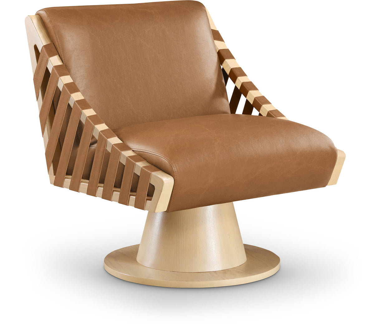 Millwin - Swivel Accent Chair With Natural Base