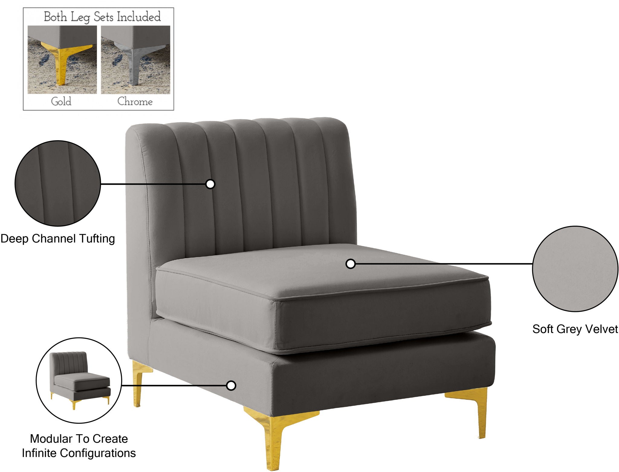 Alina - Armless Chair
