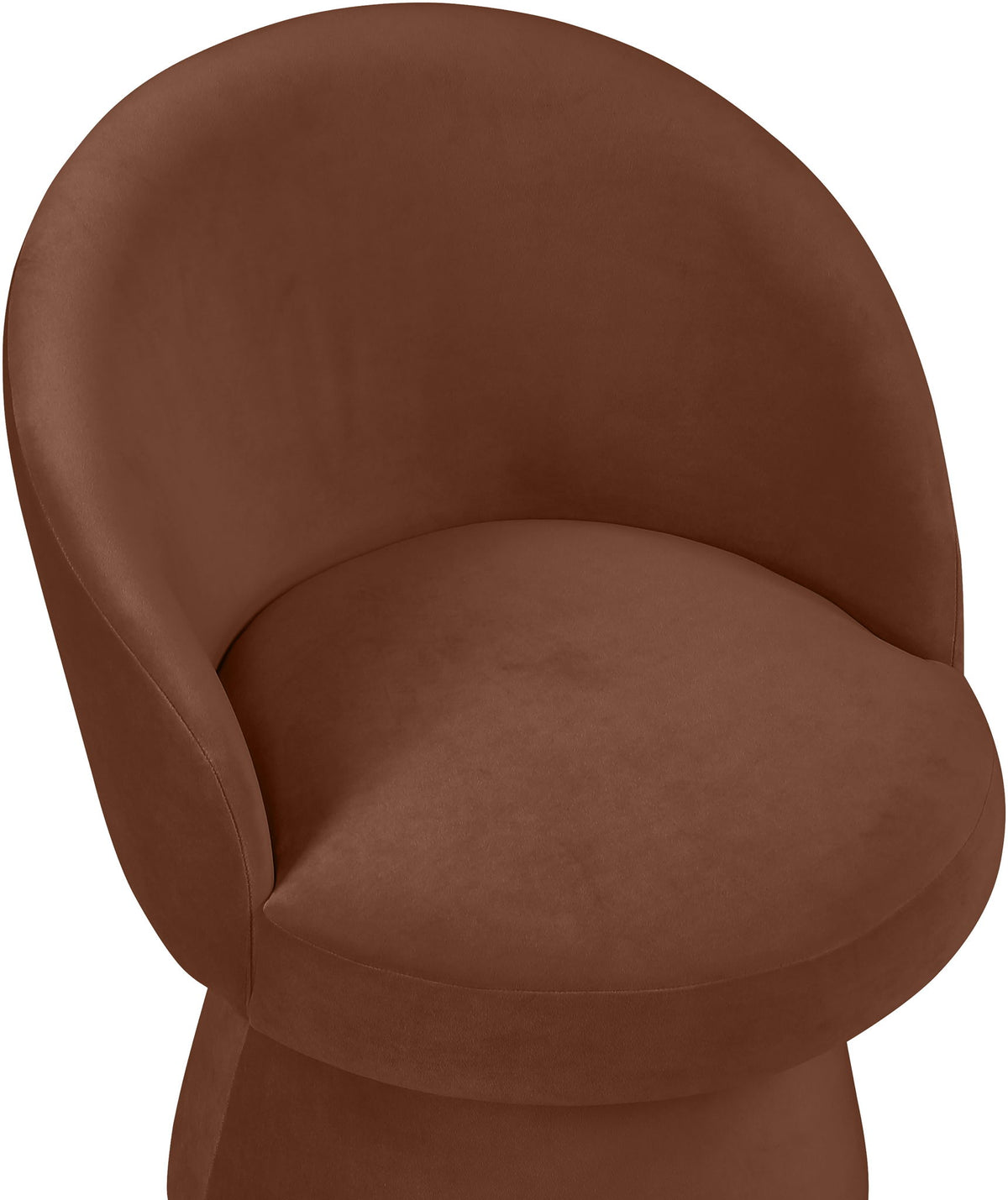 Selene - Velvet Performance Fabric Upholstered Swivel Dining Chair - Cognac