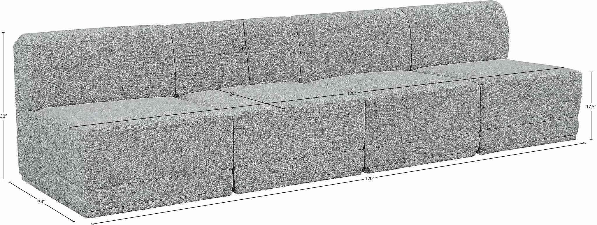 Ollie - 4 Seat Armless Modular Sofa