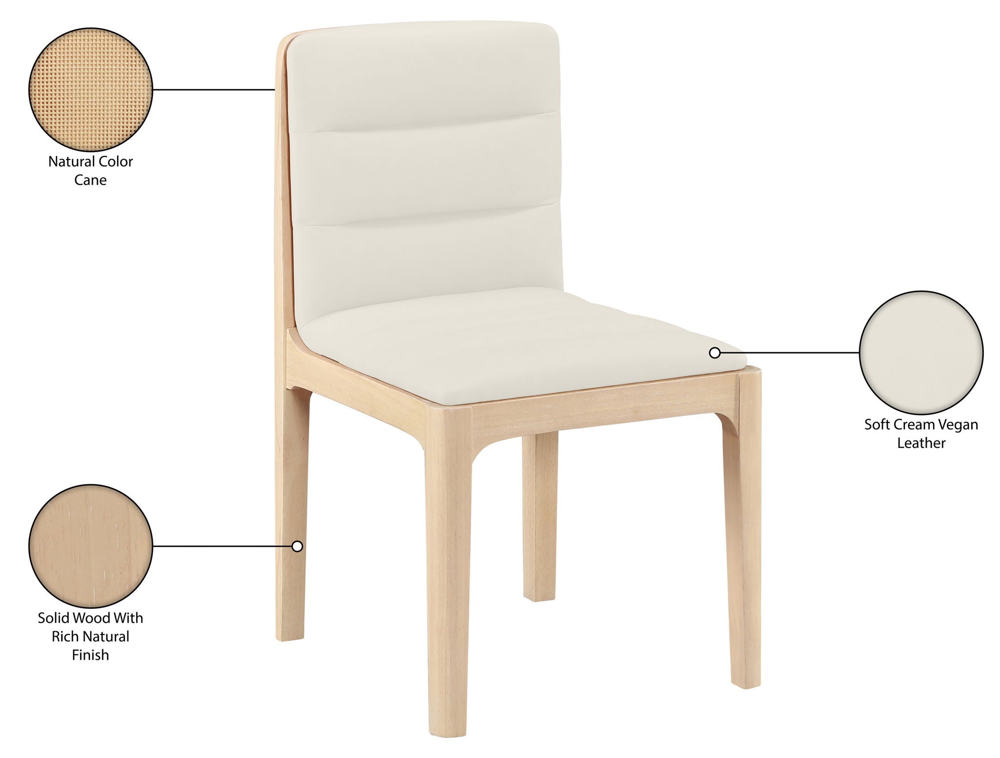 Ellis - Vegan Leather Upholstered Dining Chair (Set of 2) - Natural Base