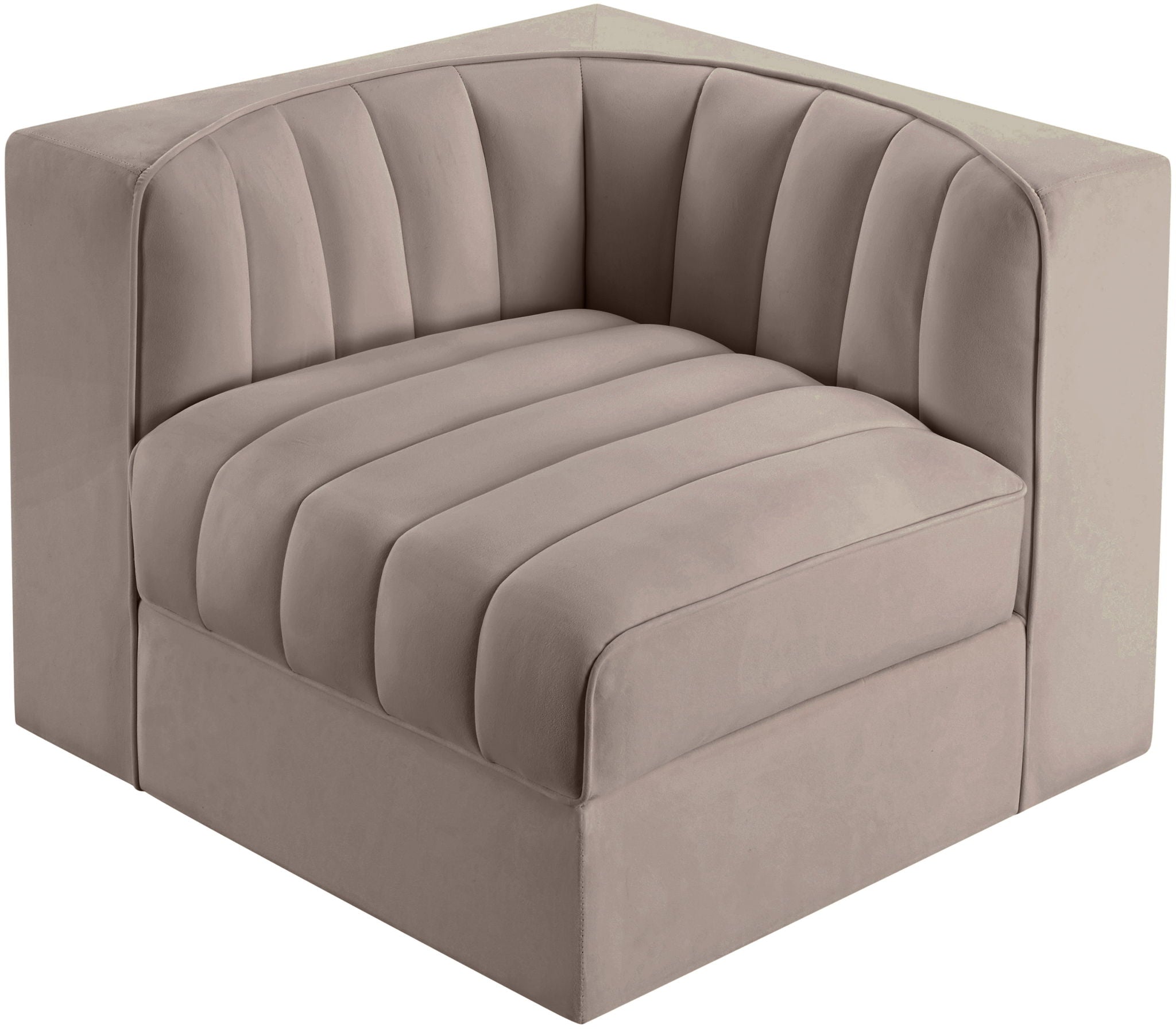 Rummi - Velvet Performance Fabric Upholstered Modular Corner Chair