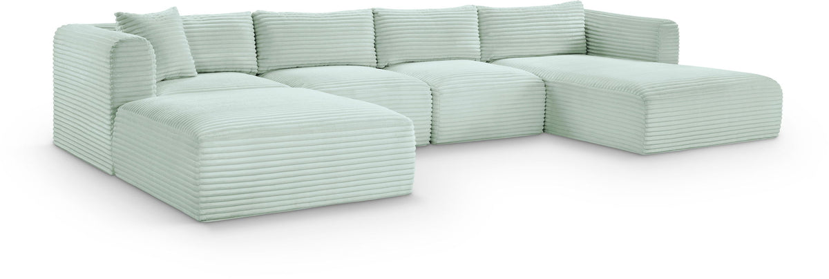 Shaggy - 5 Piece Modular Sectional With Chaise And Ottoman