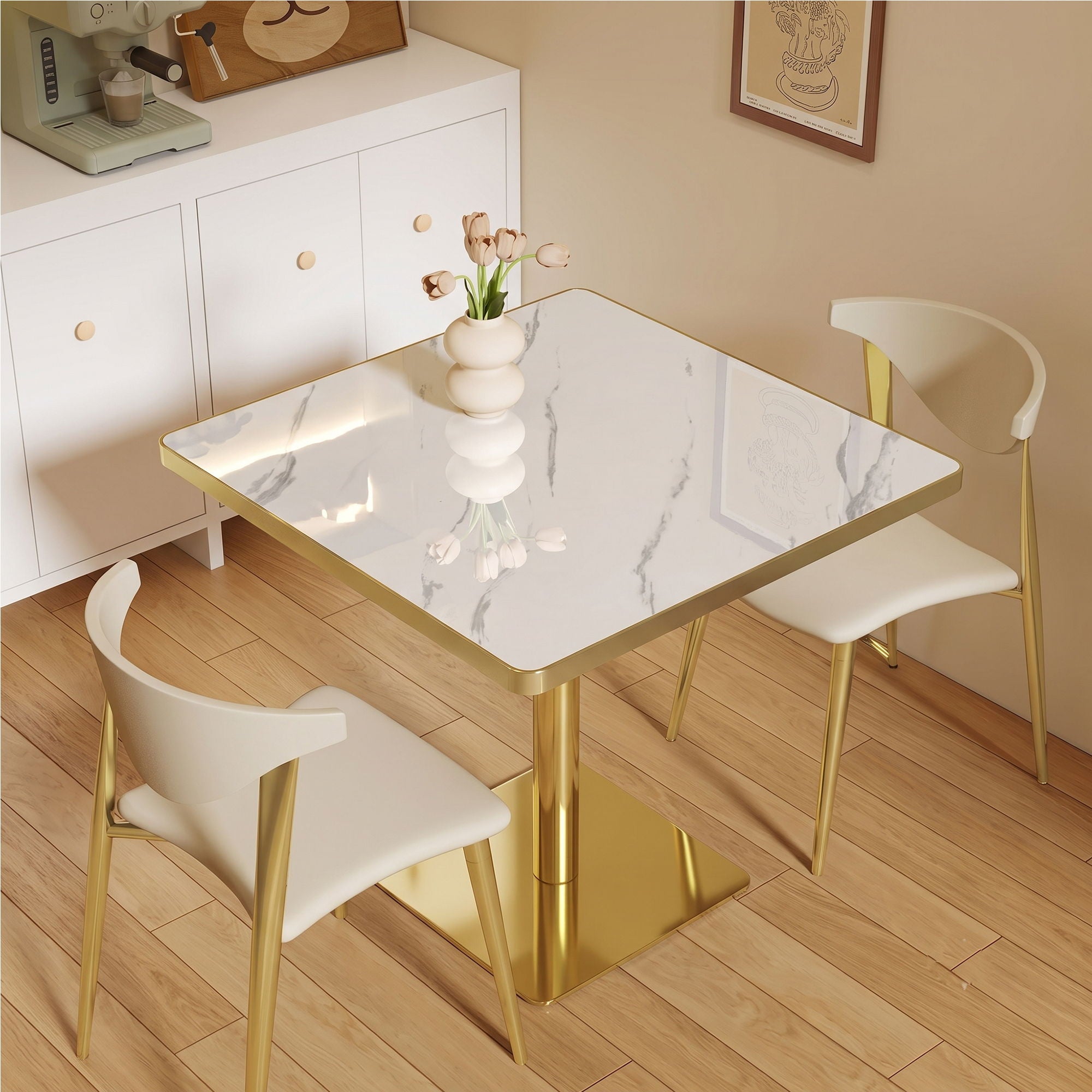 Square Small Kitchen Table With Pedestal Base