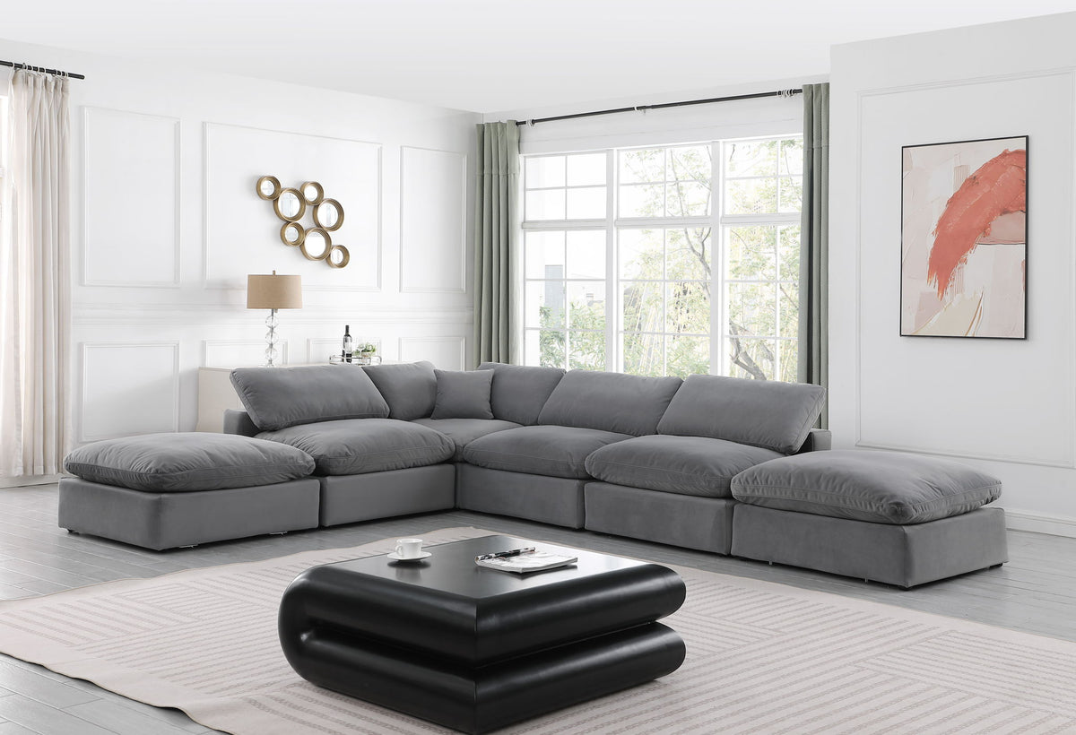 Comfy - 6 Piece Velvet Modular Sectional