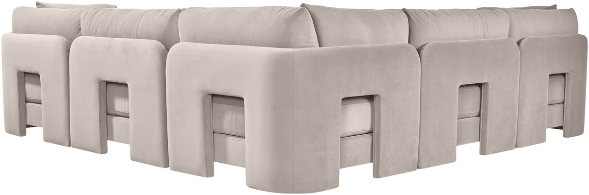 Hammond - Velvet Performance Fabric Upholstered 5 Piece Corner Sectional