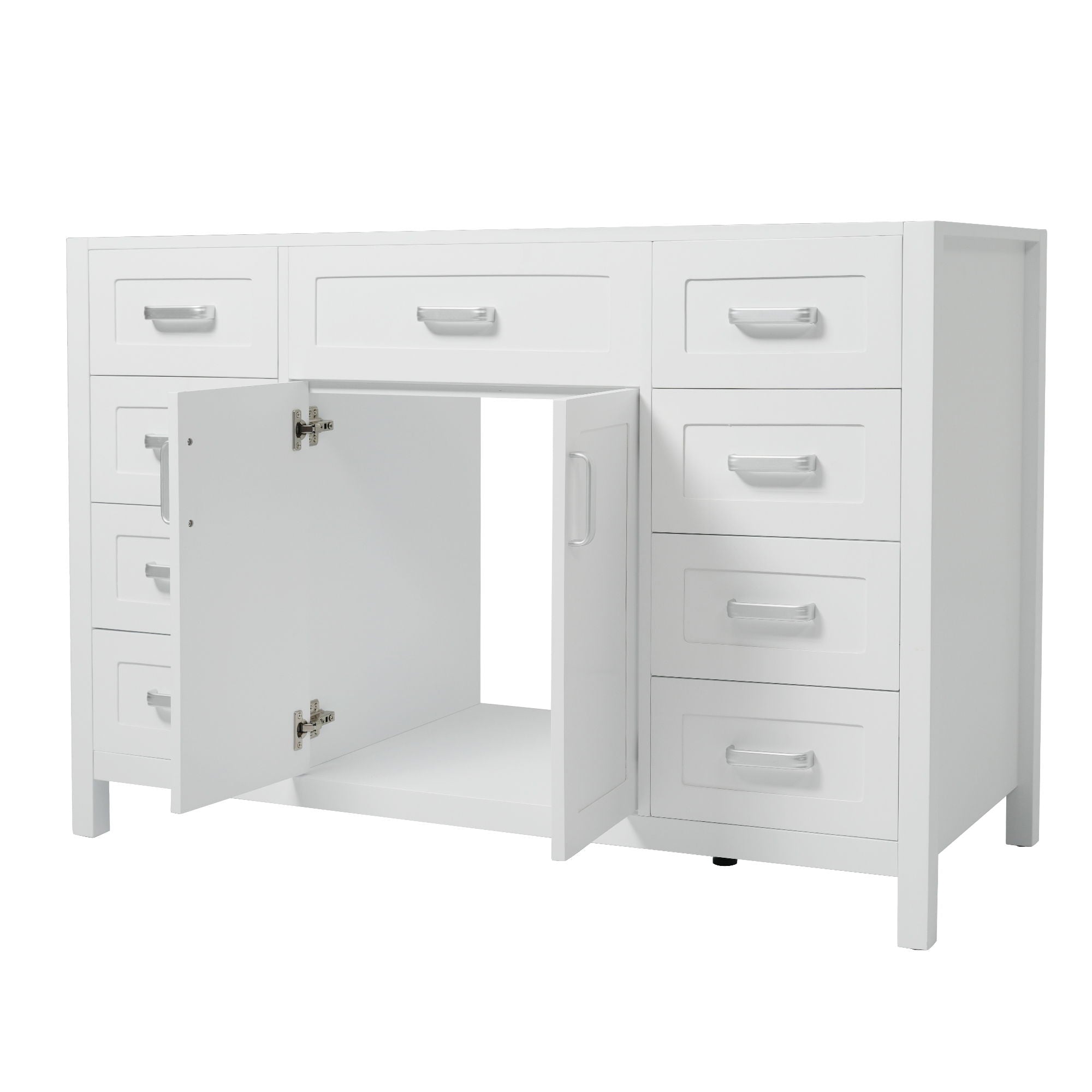 Bathroom Vanity Cabinet Only With 2 Soft Close Doors And 8 Drawers - White