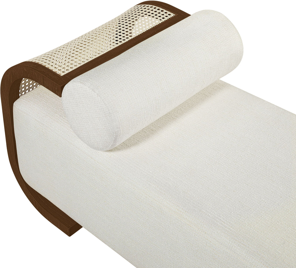 Zephyr - Linen Textured Fabric Upholstered Chaise - Painted Brown Walnut Base