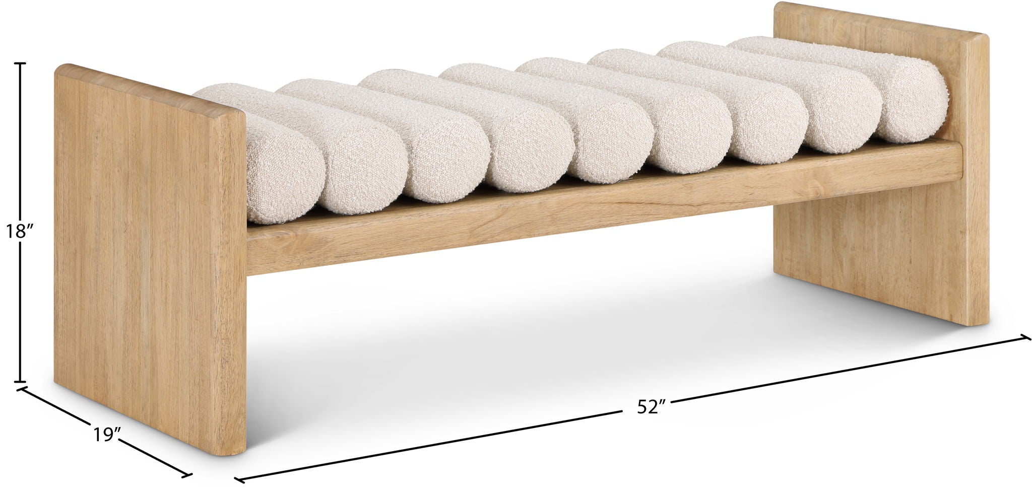 Waverly - Bench With Natural Frame