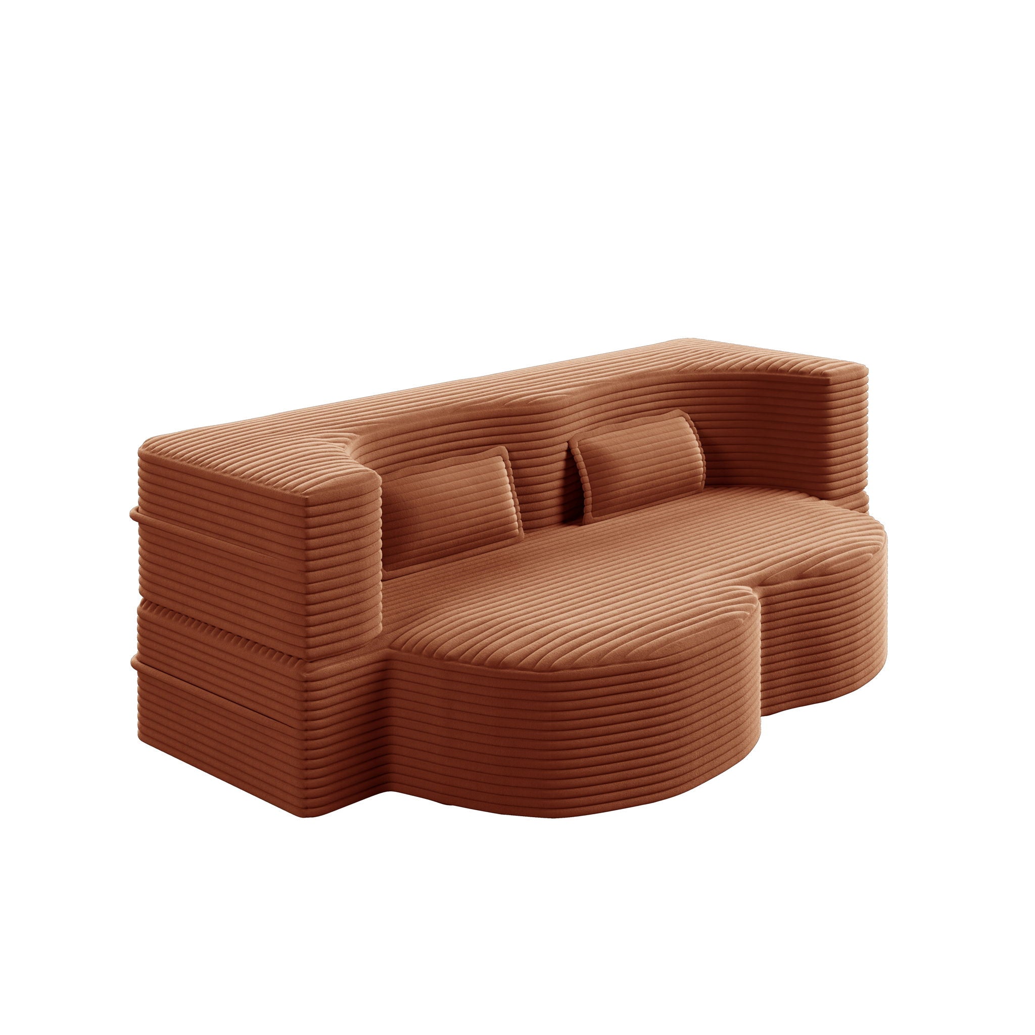 Convertible Foam-Filled Sleeper Sofa Bed With 2 Pillows