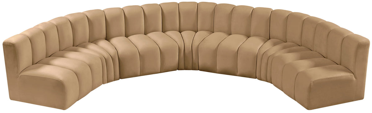 Arc - Velvet 7 Piece U-Shaped Modular Sofa