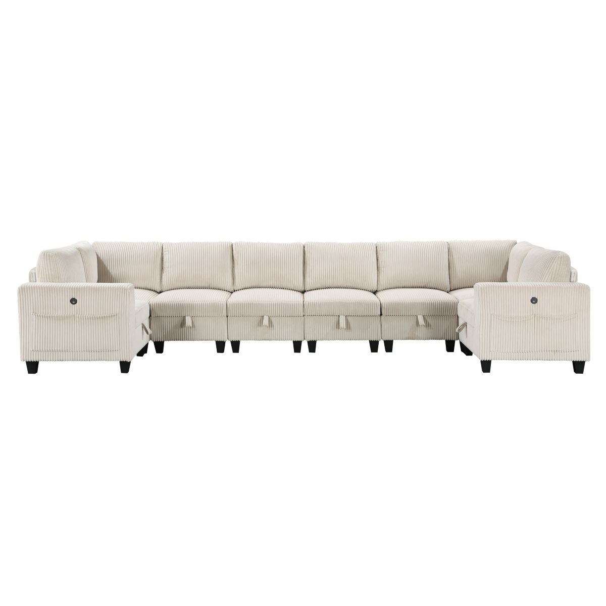 Walterboro - Sectional With Storage, Storage Pouches And Charging Ports