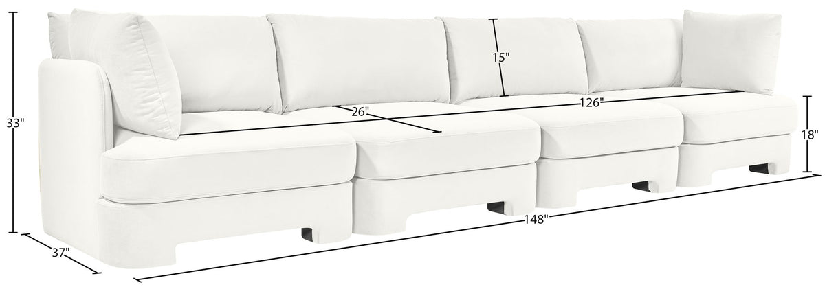 Hammond - Velvet Performance Fabric Upholstered 4 Piece Sofa