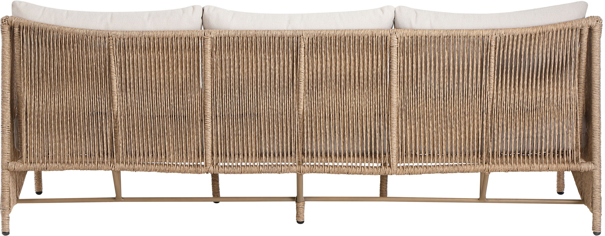 Coastline - Olefin Water Resistant Fabric And Wicker Outdoor Patio Sofa - Beige