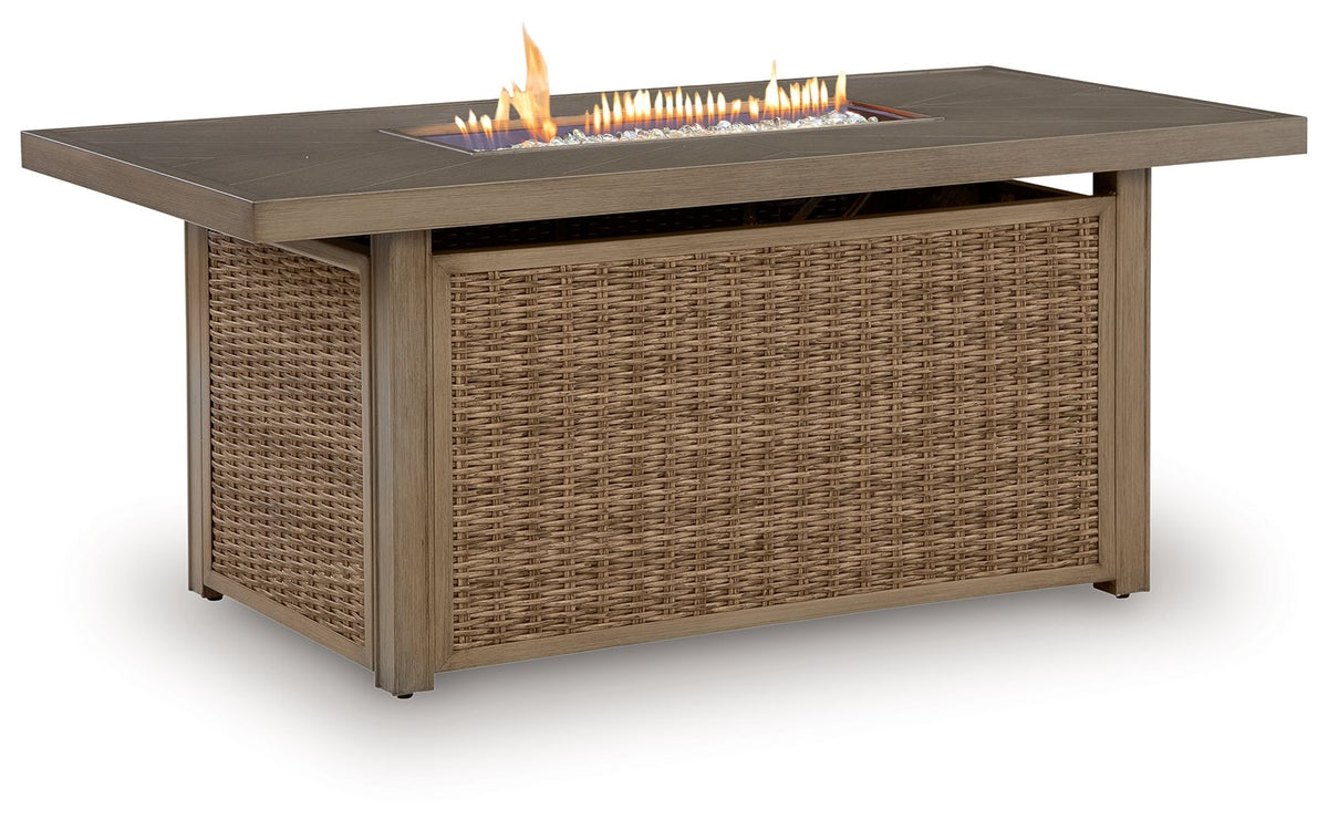 Laguna Heights - Rectangular Fire Pit Table - Beige