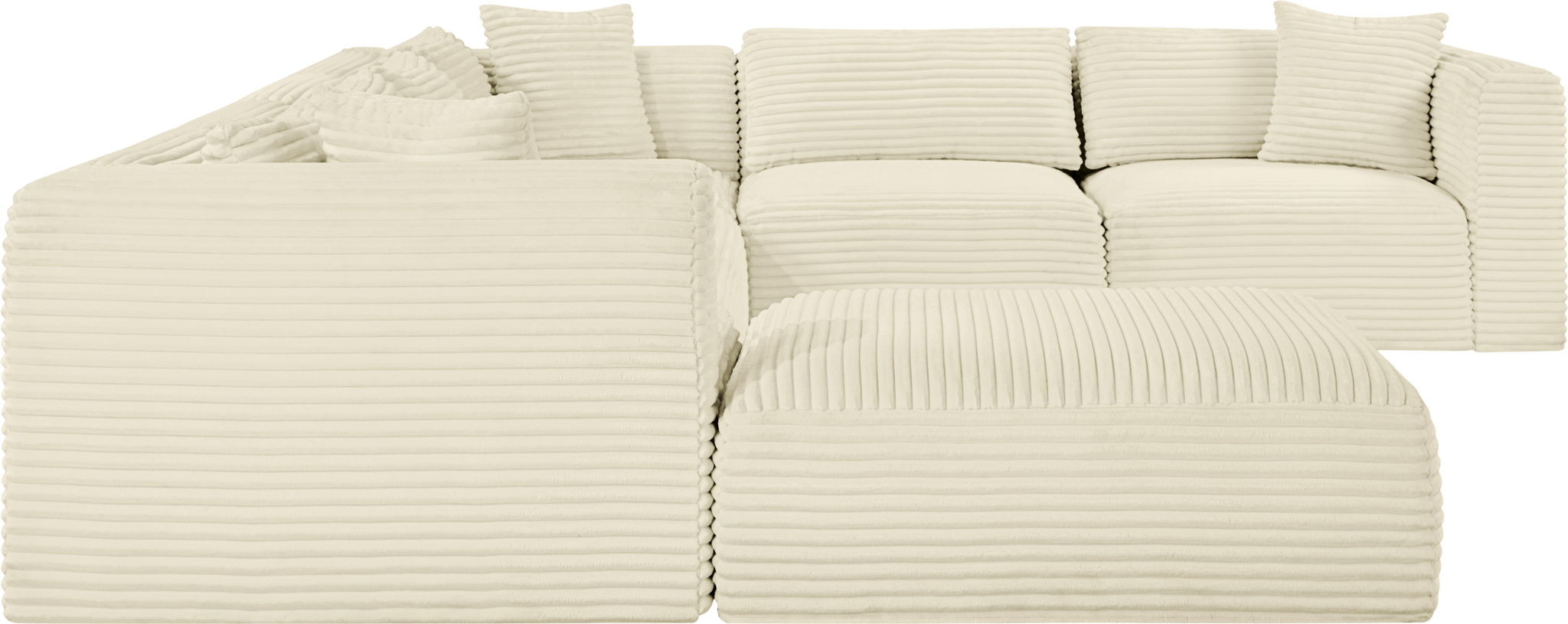 Shaggy - 7 Piece Modular U-Shaped Sectional With Ottoman