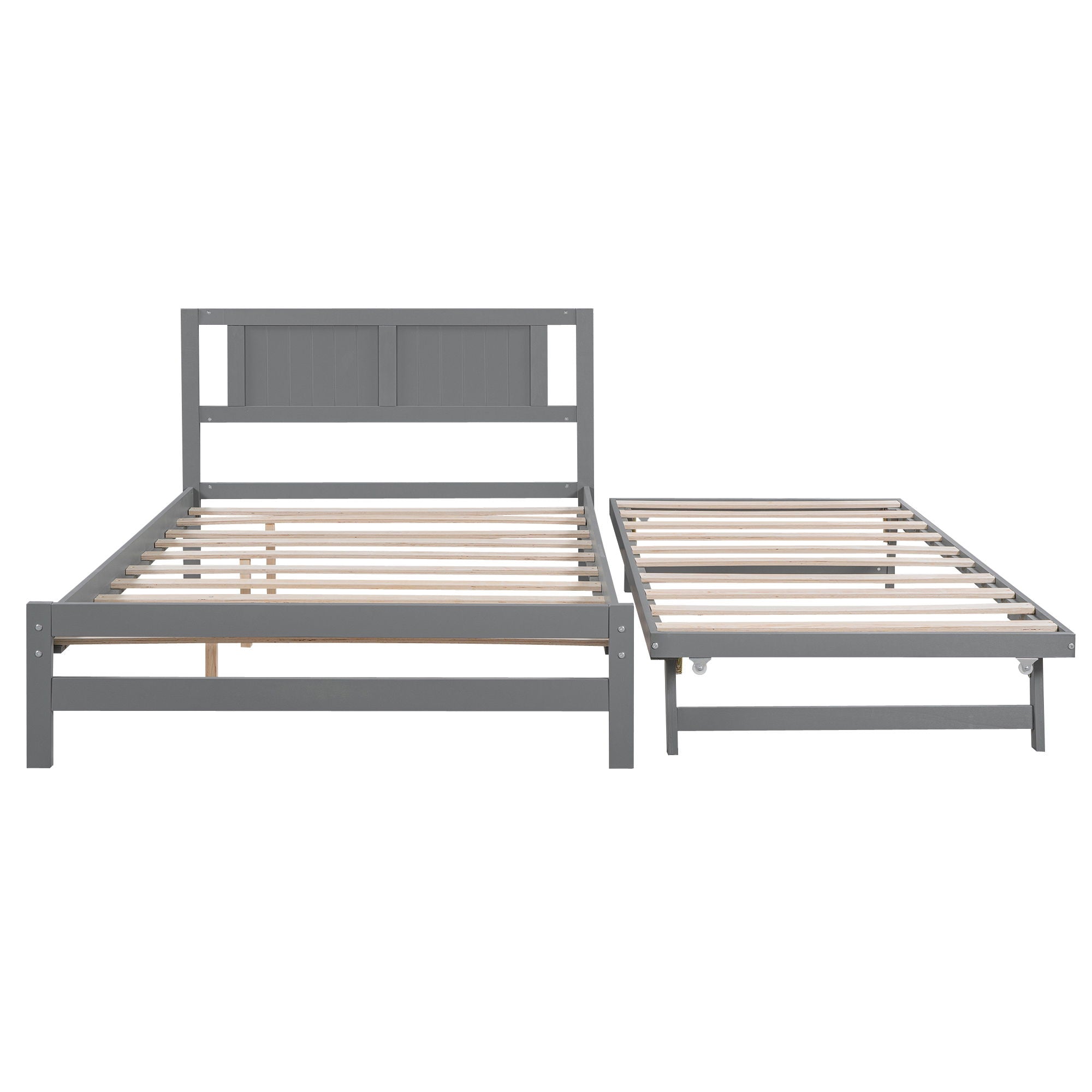 Platform Bed With Adjustable Trundle