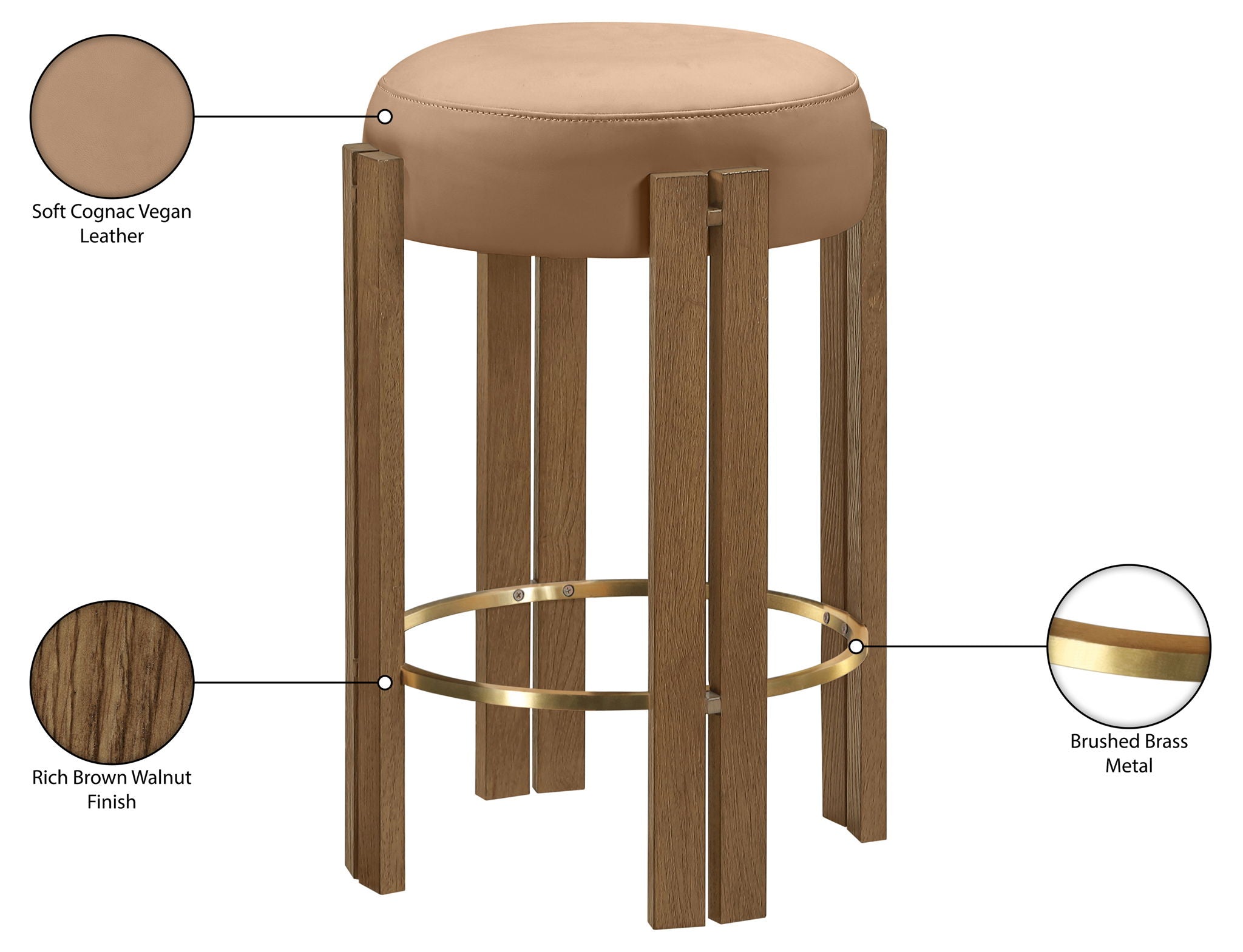 Harrison - Vegan Leather Counter Stool