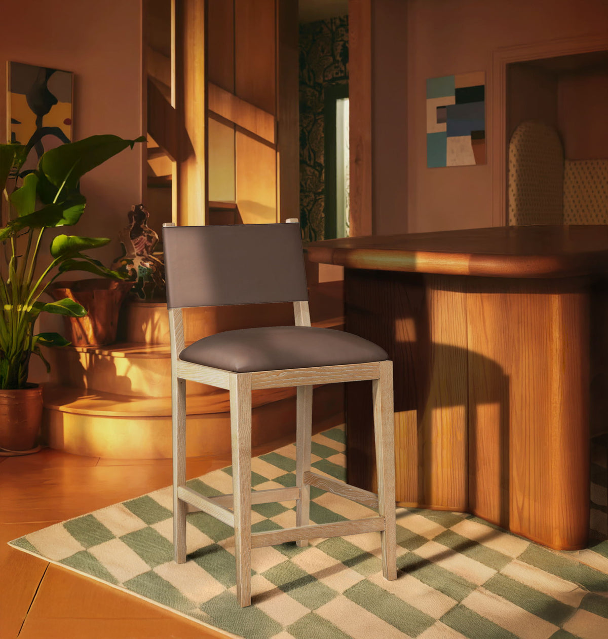 Avon - Vegan Leather Counter Stool