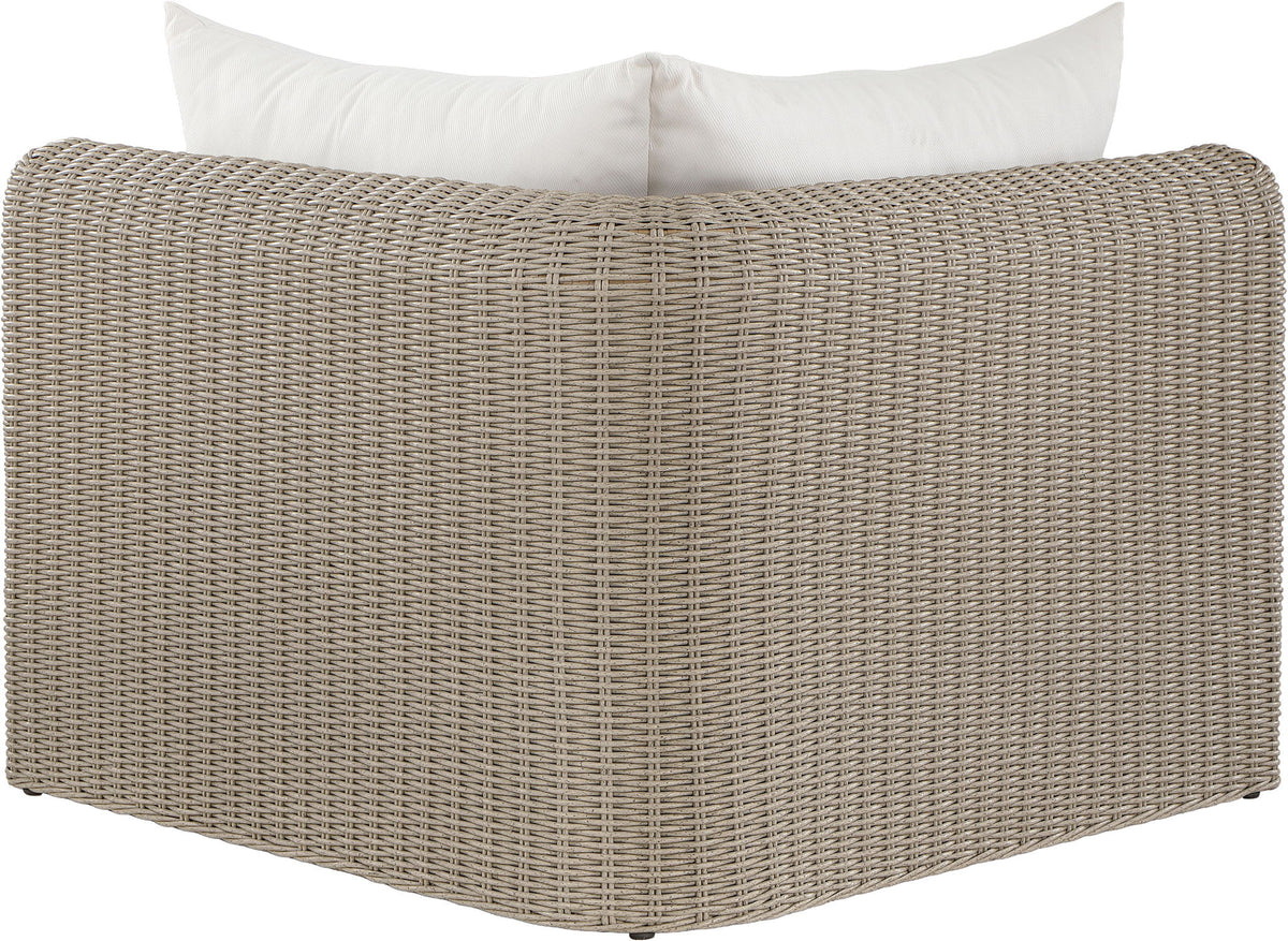 Seacrest - Olefin Water Resistant Fabric And Wicker Outdoor Patio Corner Chair