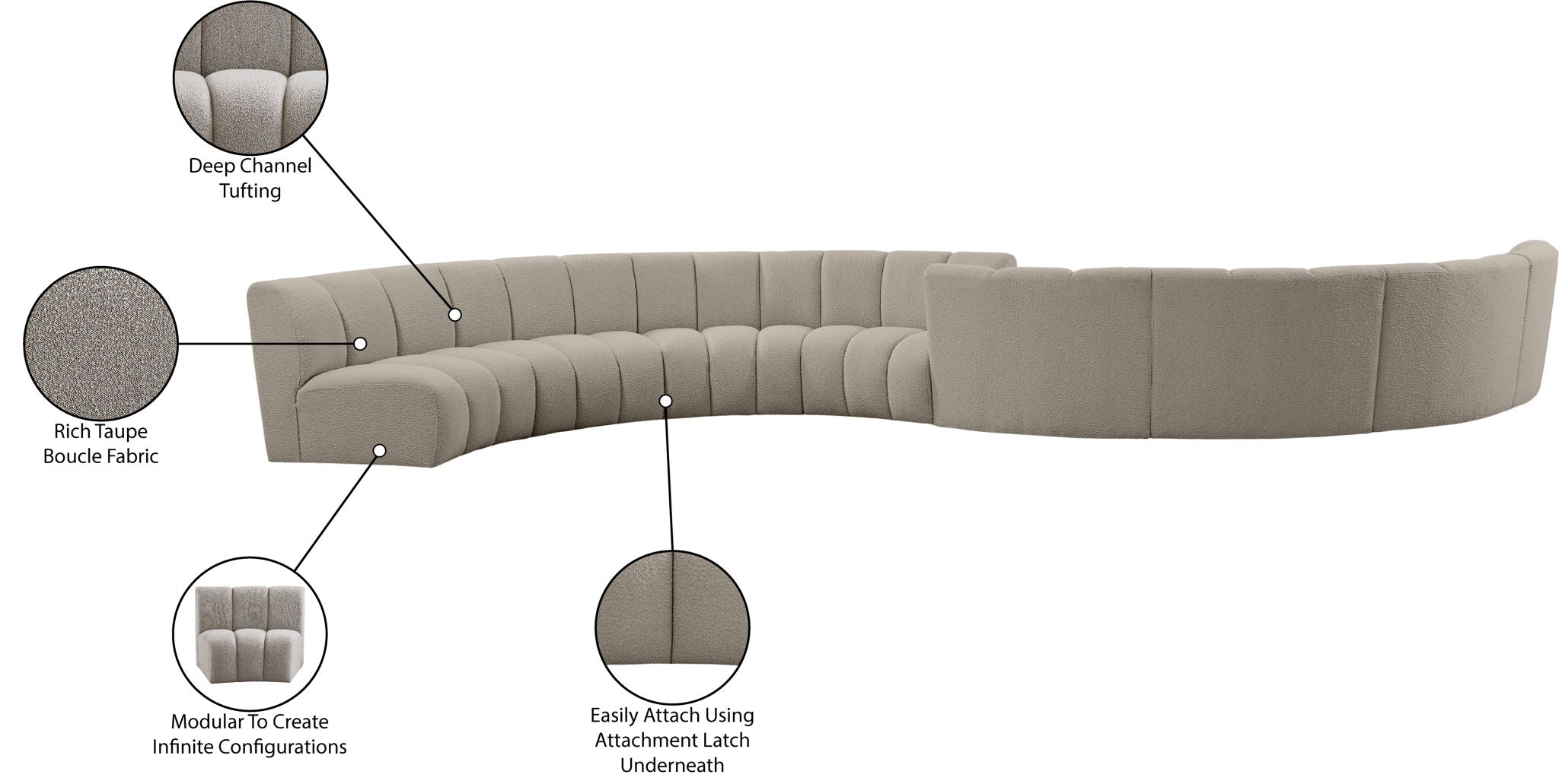 Infinity - 8 Piece Boucle Modular Sectional