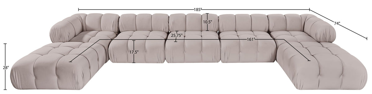 Orin - 7 Piece Modular Sectional (3 Modular Chairs, 2 Corner Chairs & 2 Ottomans)