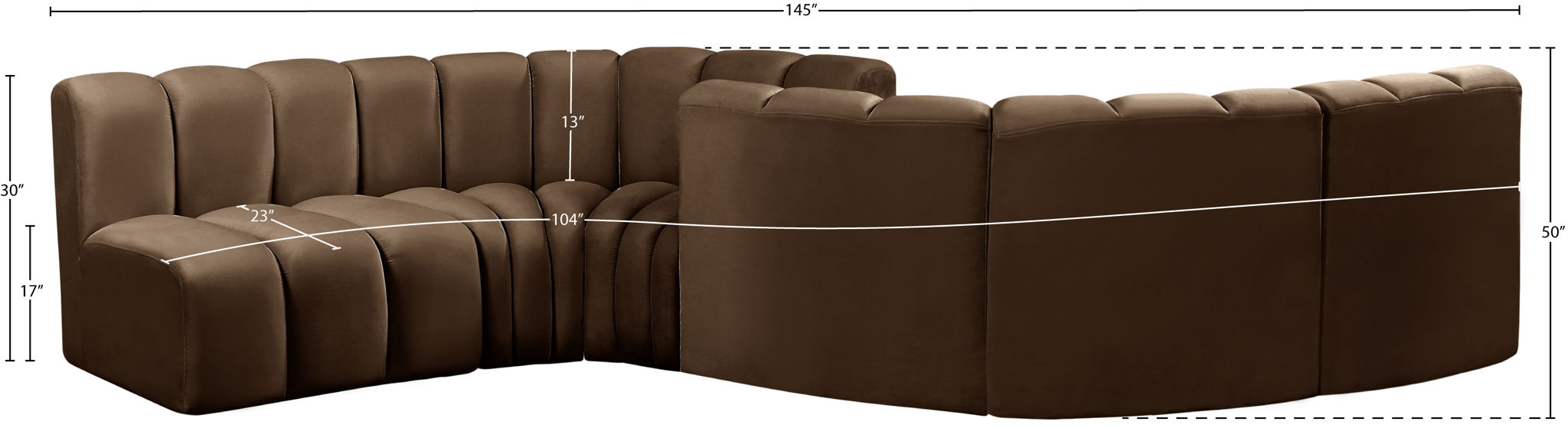 Arc - Velvet 6 Piece Modular Sofa