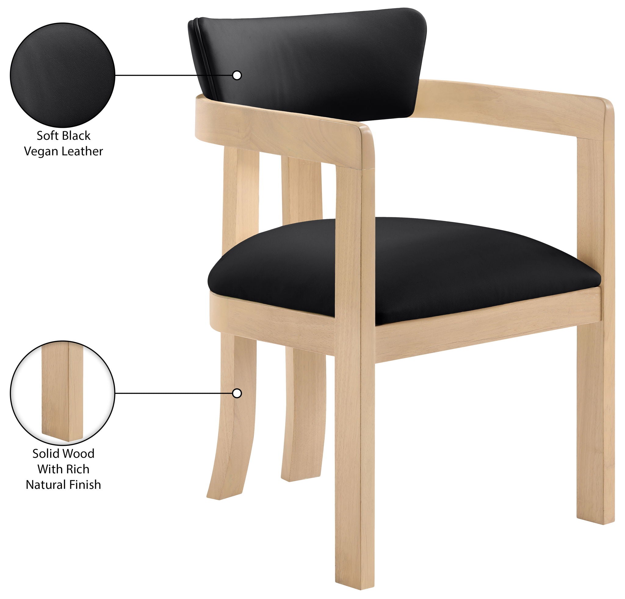 Lavrin - Vegan Leather Dining Arm Chair (Set of 2) - Natural Base